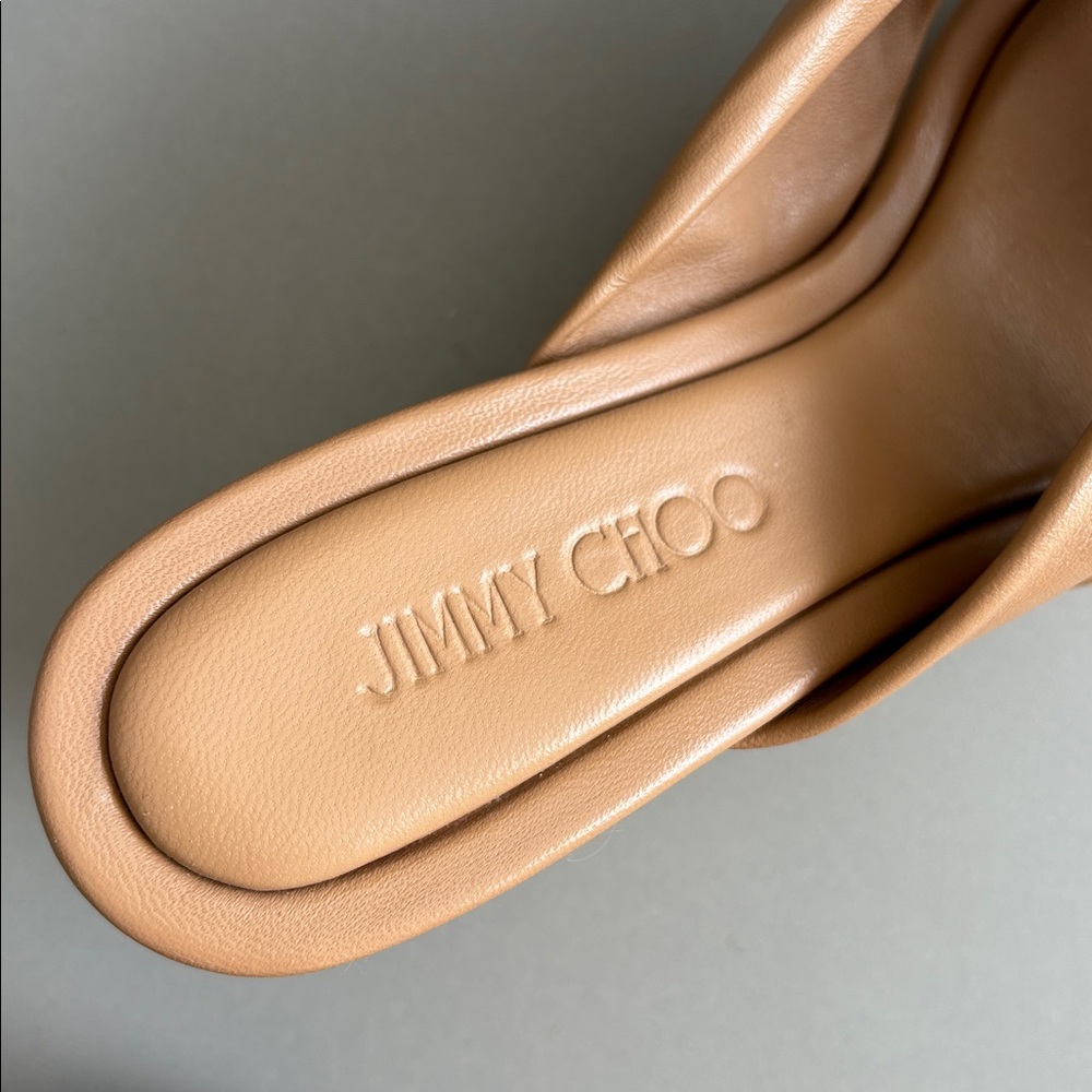Jimmy Choo Tan Cork Wedge Sandals 8 - Picture 4 of 8